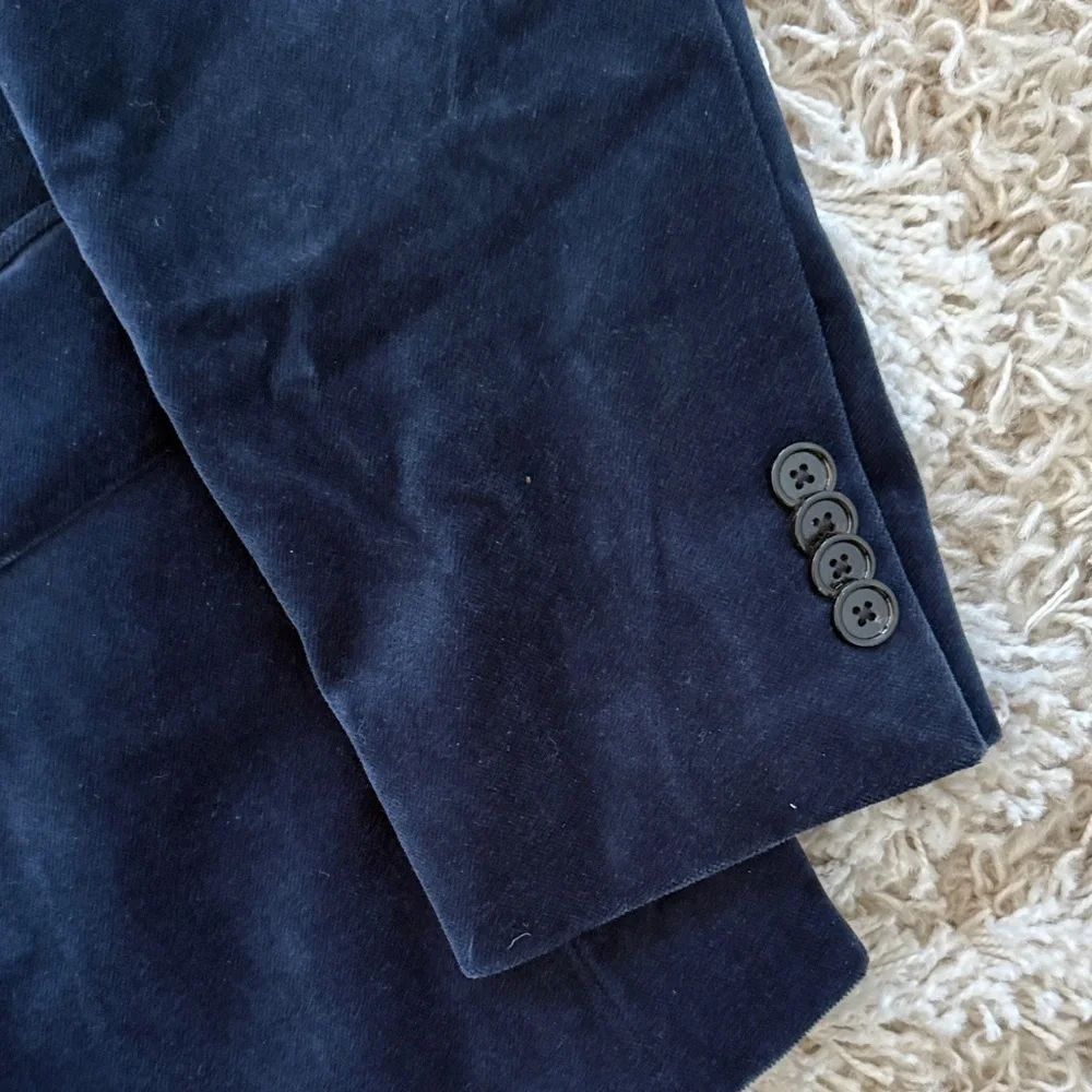 Indochino Men's Navy Velvet Blazer 100% Cotton Custom Made to Measure 42R